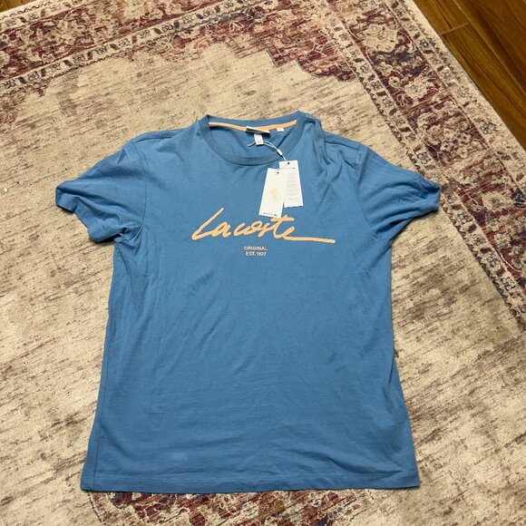 Lacoste Men's Blue Crewneck T shirt Size Large Brand New!! - Picture 1 of 5